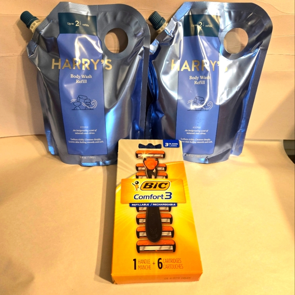 Harry's Body Wash Refills (QTY 2 - 36 oz) + FREE Bic Razor Pack BUNDLE